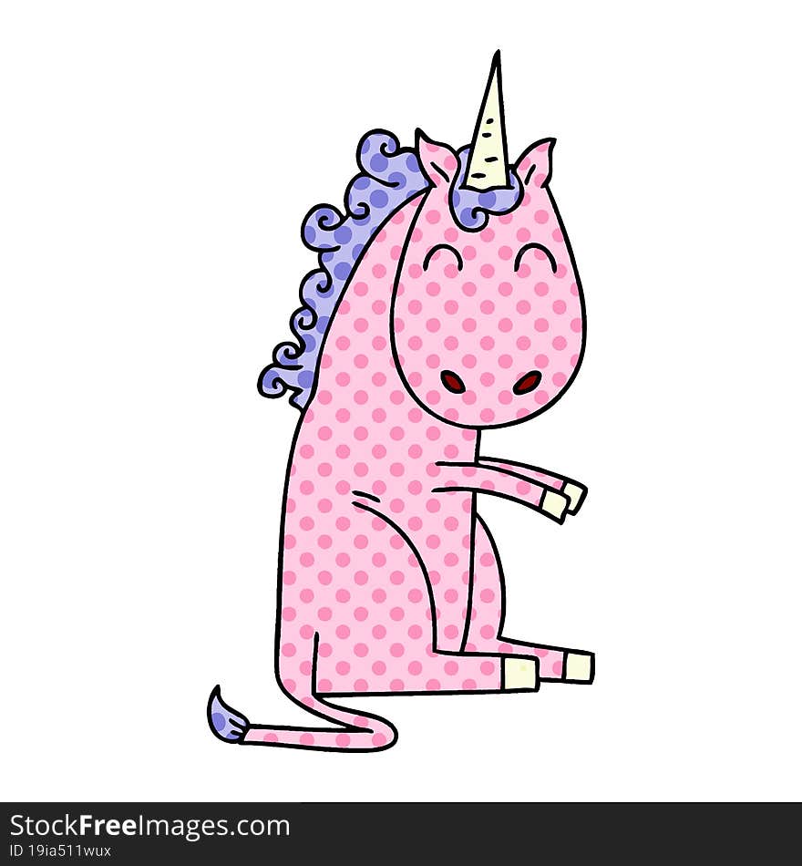 quirky comic book style cartoon unicorn