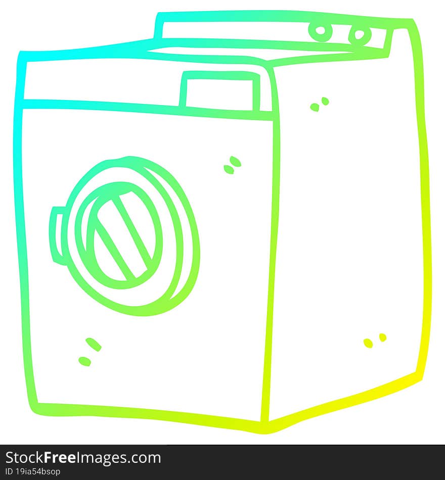 cold gradient line drawing cartoon tumble dryer