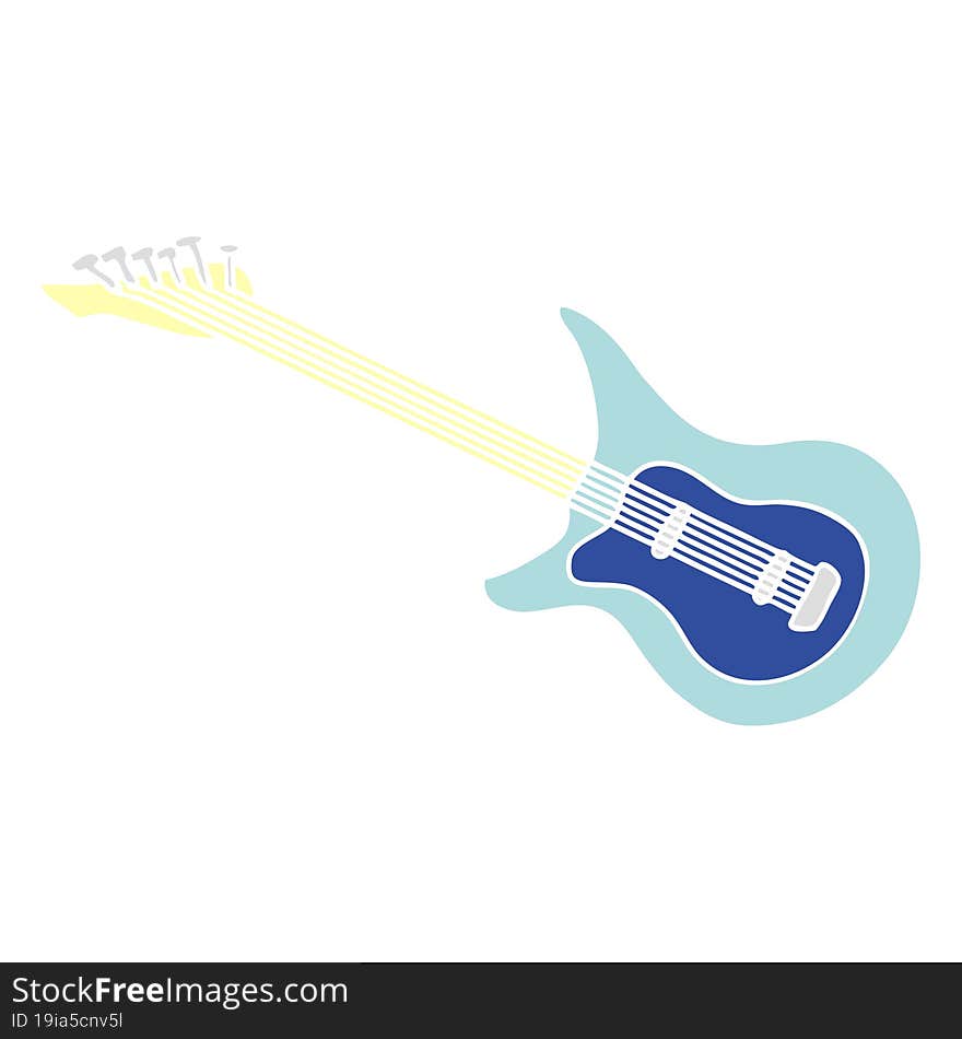 Cartoon Doodle Of A Guitar