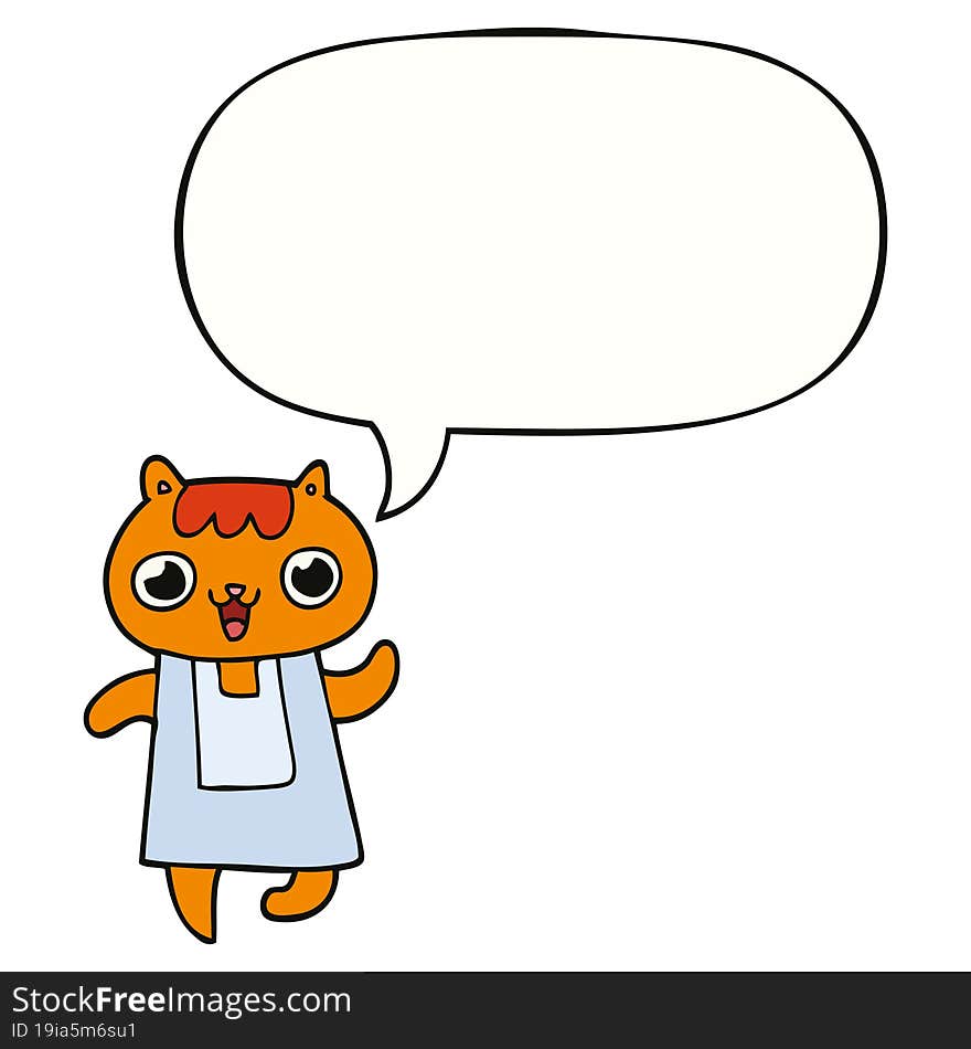 cartoon cat and speech bubble