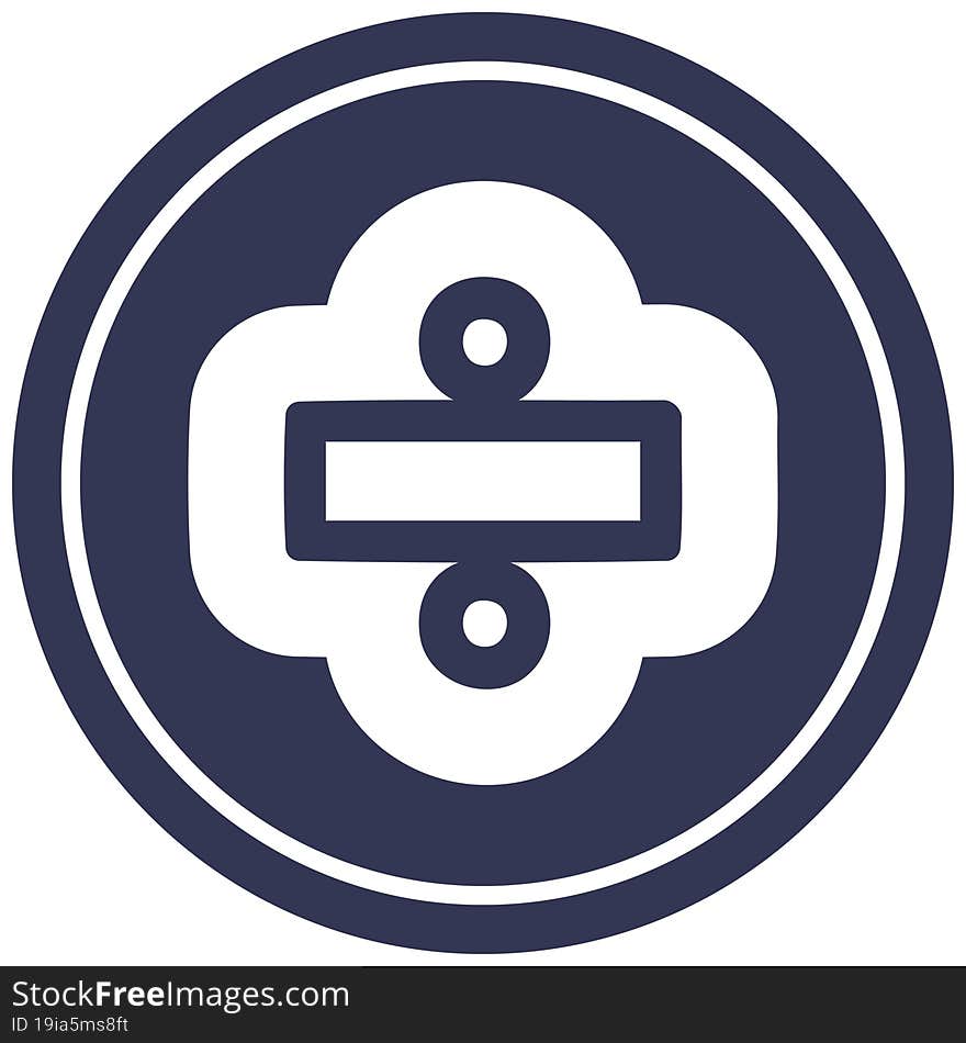 division sign circular icon