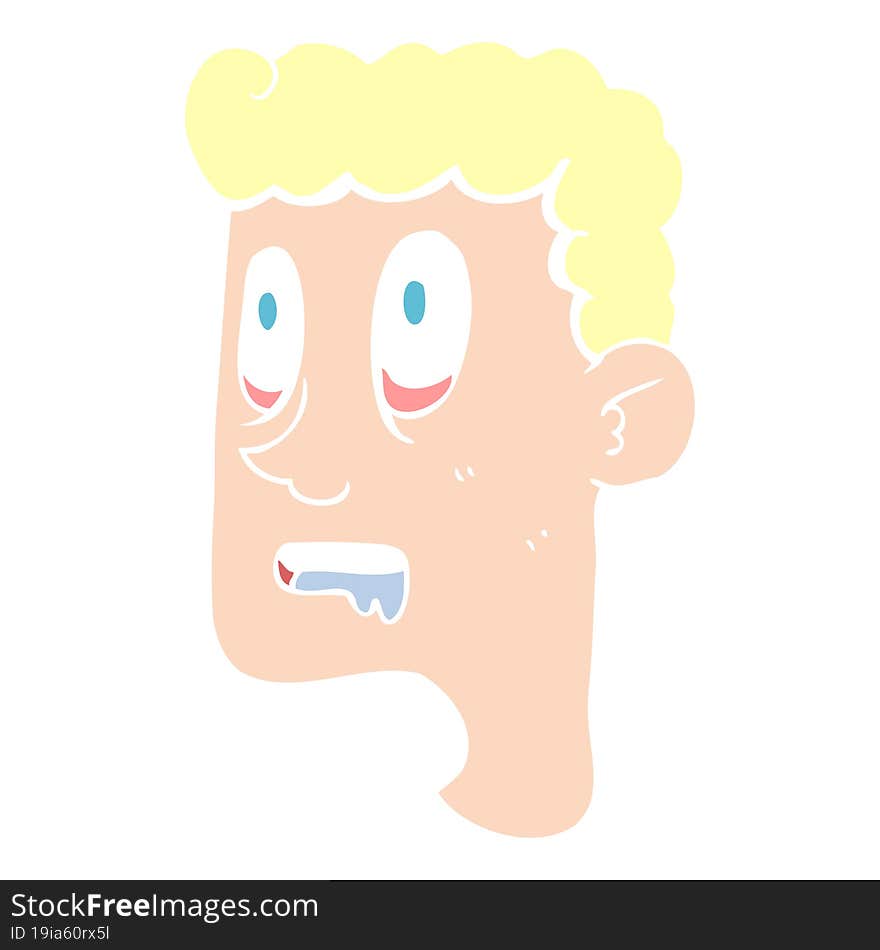 flat color illustration of staring man drooling. flat color illustration of staring man drooling