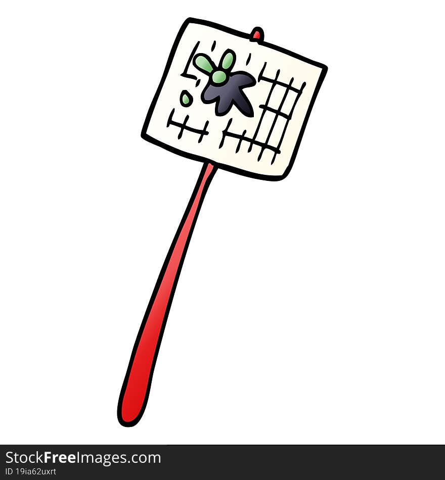 Cartoon Doodle Fly Swatted