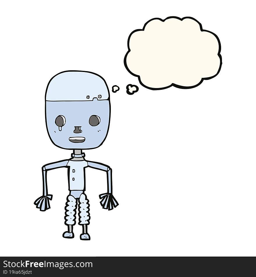 Cartoon Robot With Thought Bubble