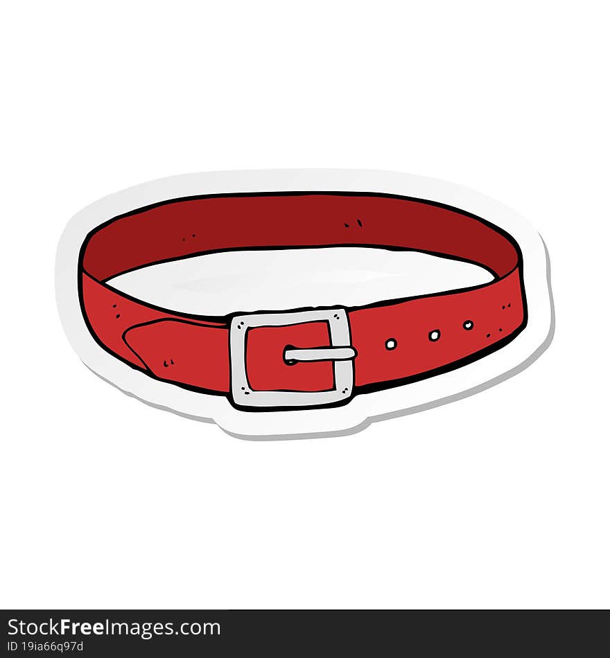 Sticker Of A Cartoon Leather Belt