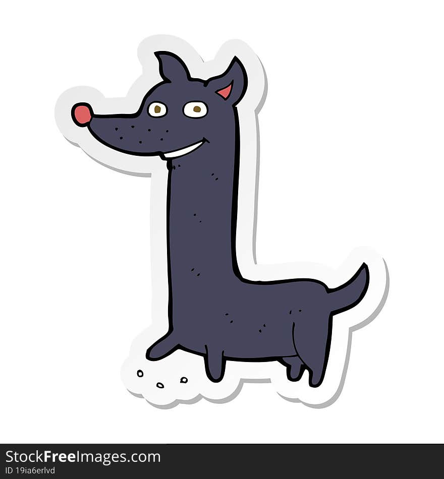 sticker of a funny cartoon dog