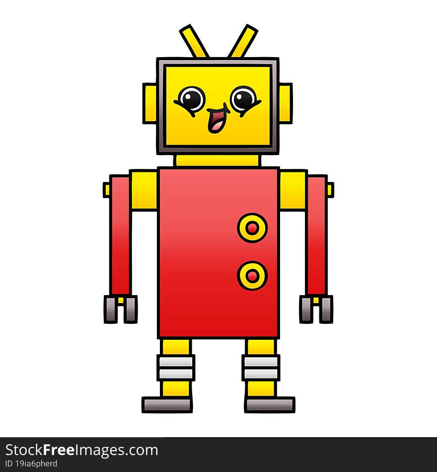 gradient shaded cartoon robot