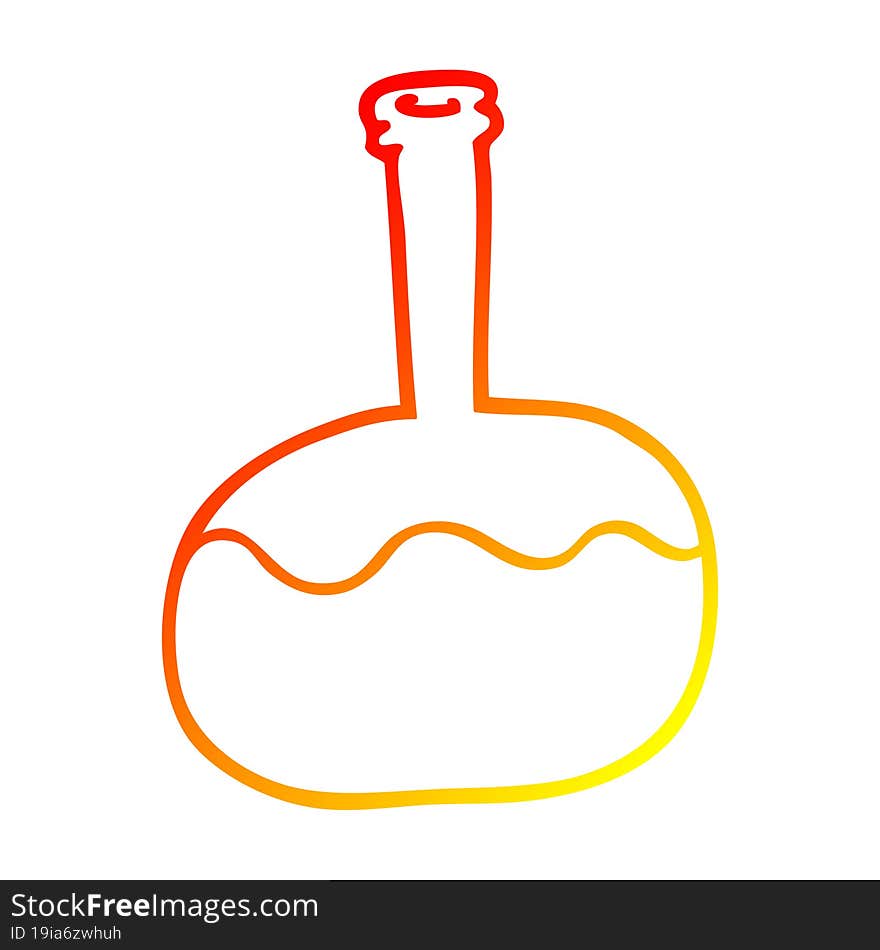 warm gradient line drawing of a cartoon experiment potions