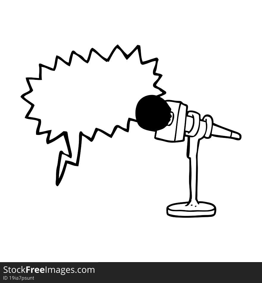 speech bubble cartoon microphone