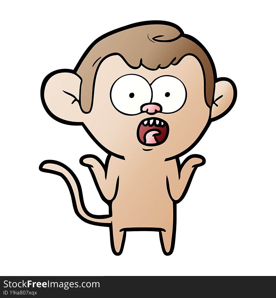 cartoon shocked monkey. cartoon shocked monkey