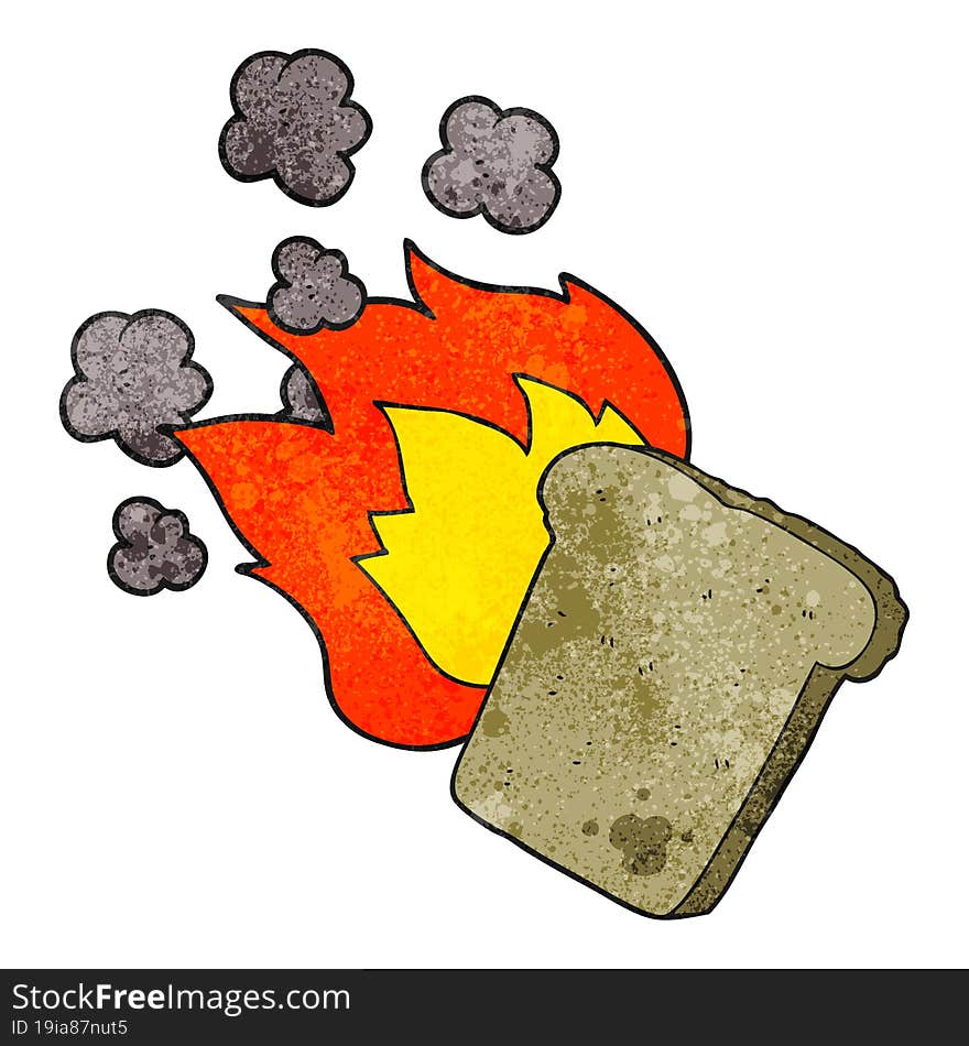 textured cartoon burnt toast