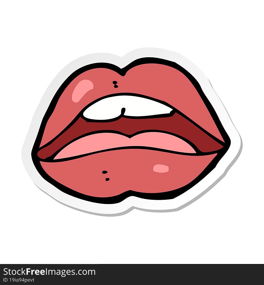 Sticker Of A Open Mouth Cartoon Symbol