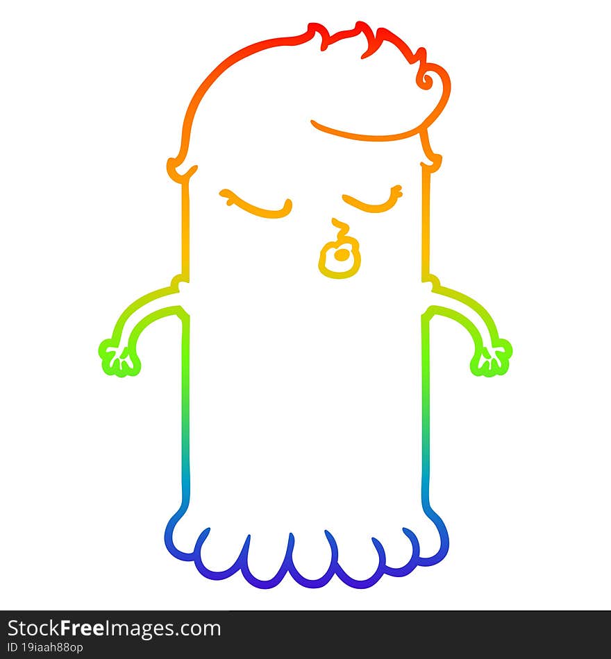 rainbow gradient line drawing cartoon cute ghost