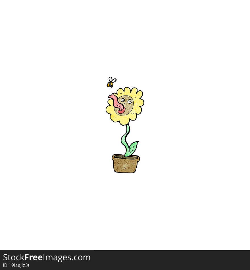 cartoon flower and bee