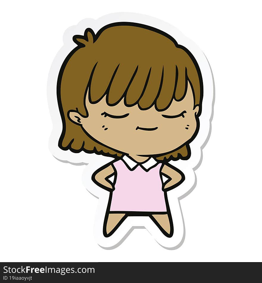 sticker of a cartoon woman