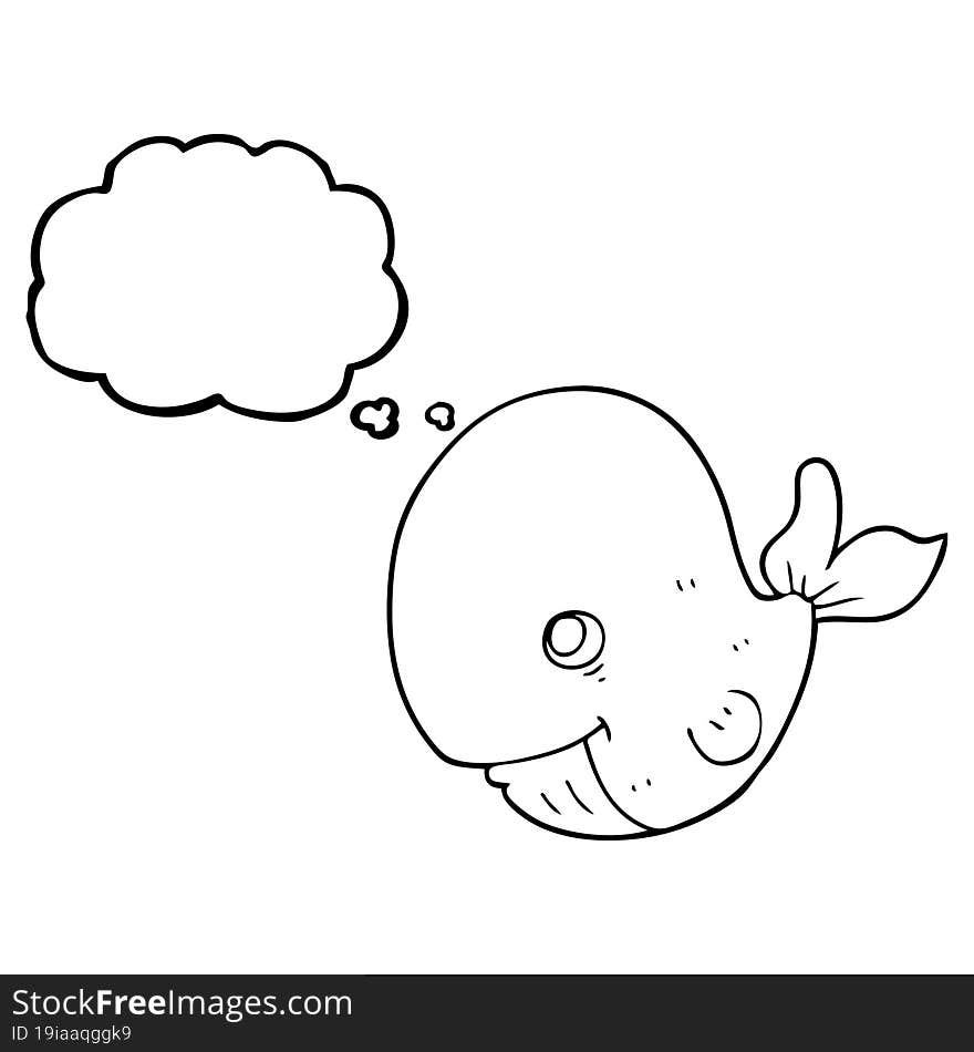 thought bubble cartoon happy whale