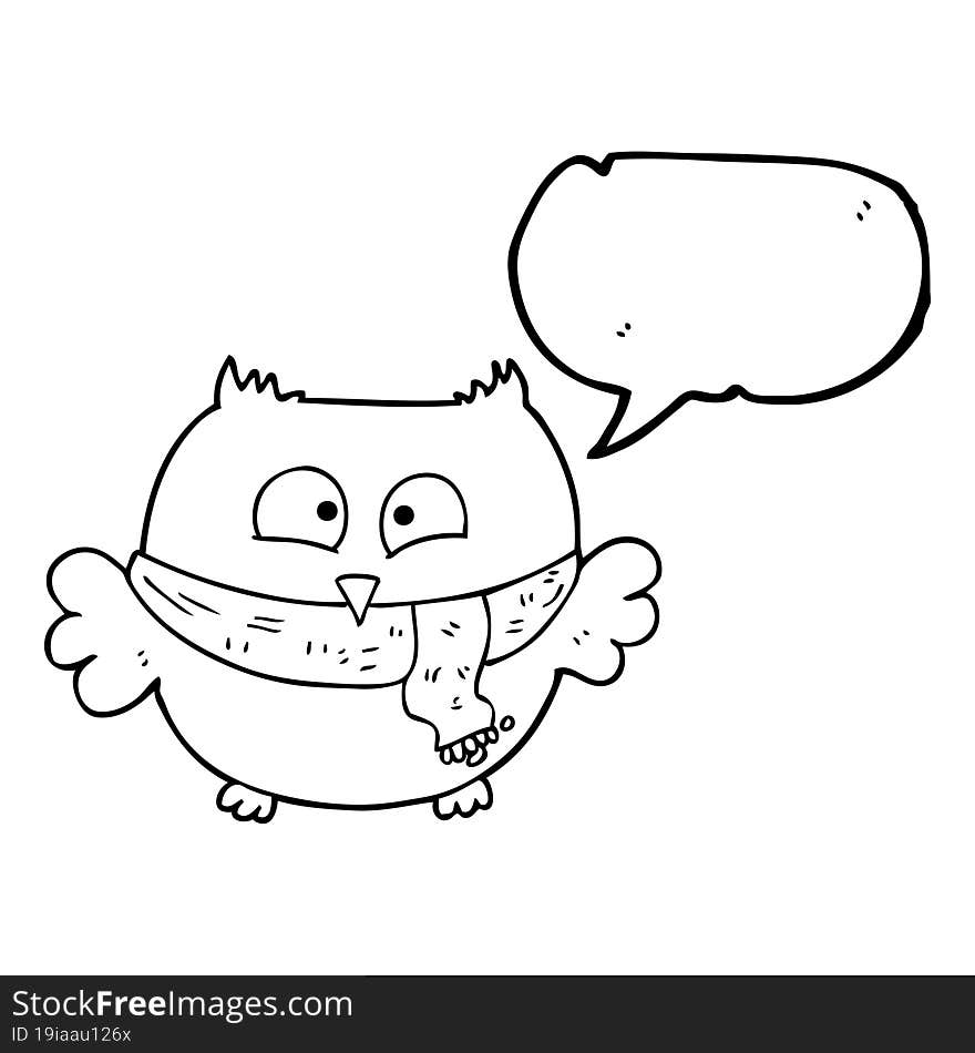 Speech Bubble Cartoon Owl