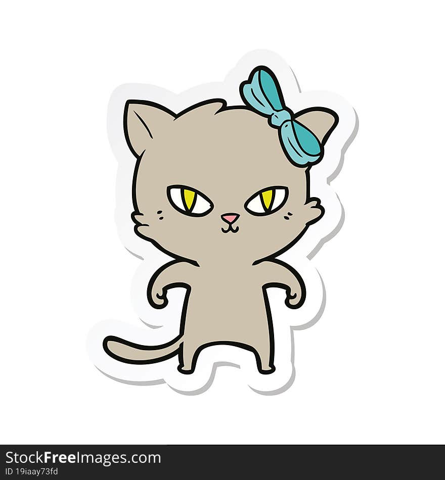 sticker of a cute cartoon cat