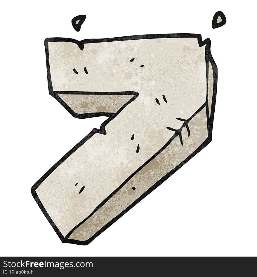 textured cartoon stone number seven