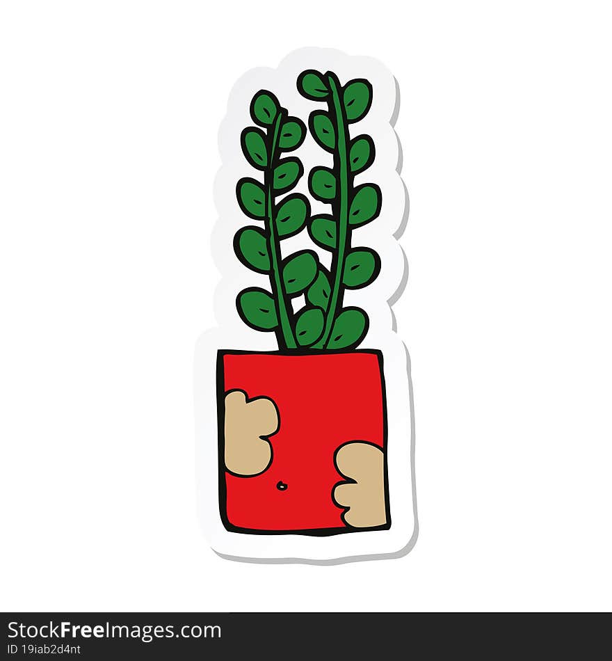 sticker of a cartoon plant