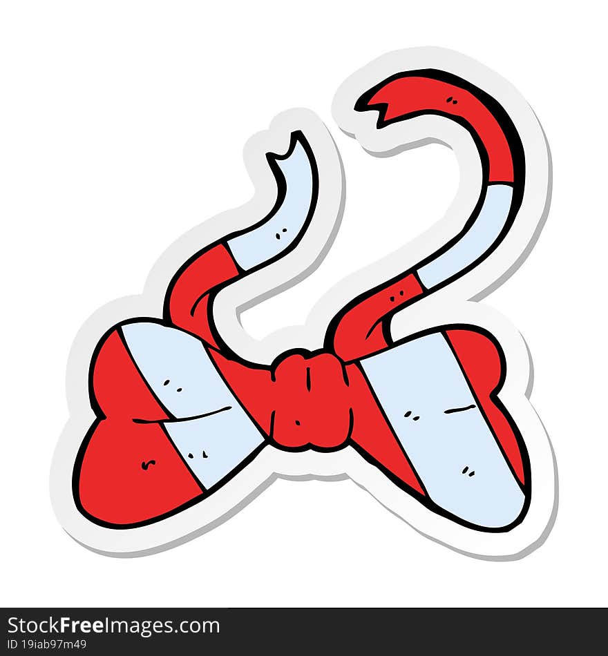 sticker of a cartoon bow tie