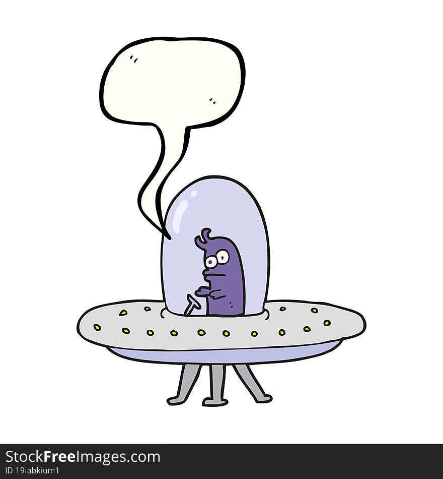 speech bubble cartoon flying saucer