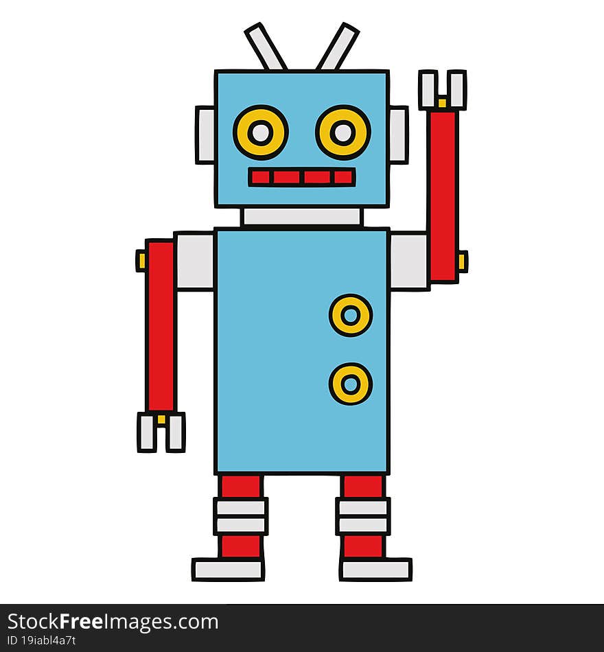 cute cartoon dancing robot