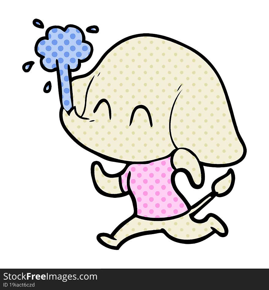 cute cartoon elephant spouting water. cute cartoon elephant spouting water