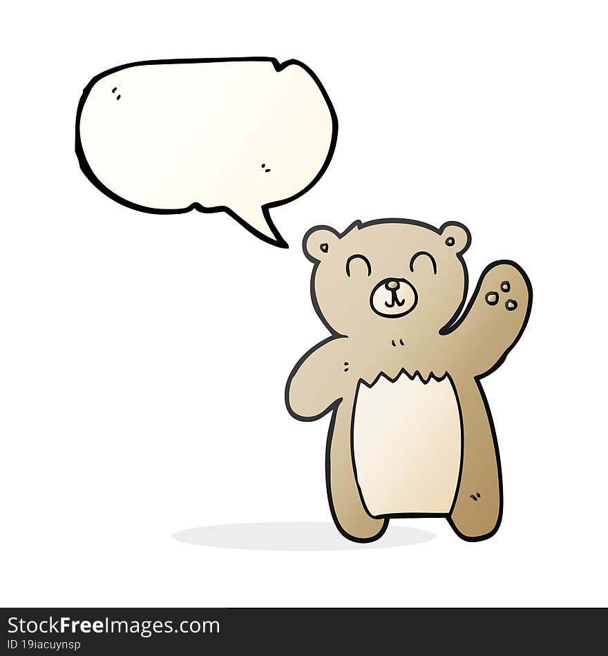 Speech Bubble Cartoon Teddy Bear