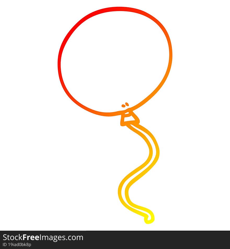 warm gradient line drawing cartoon balloon