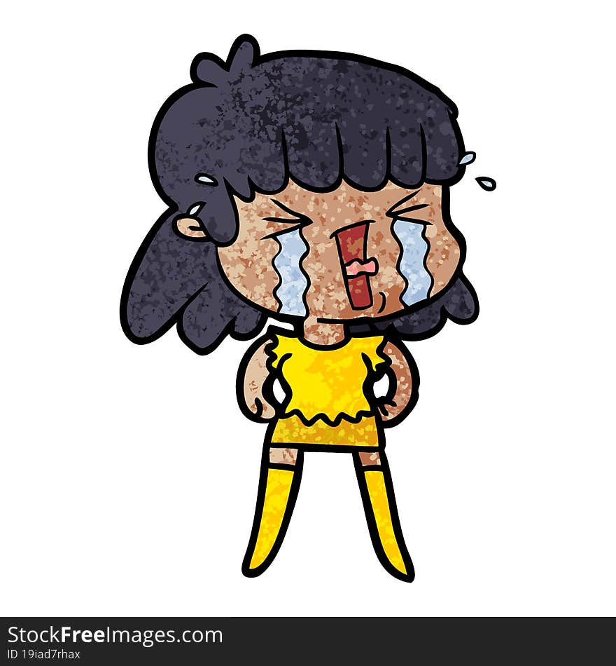 cartoon woman crying. cartoon woman crying