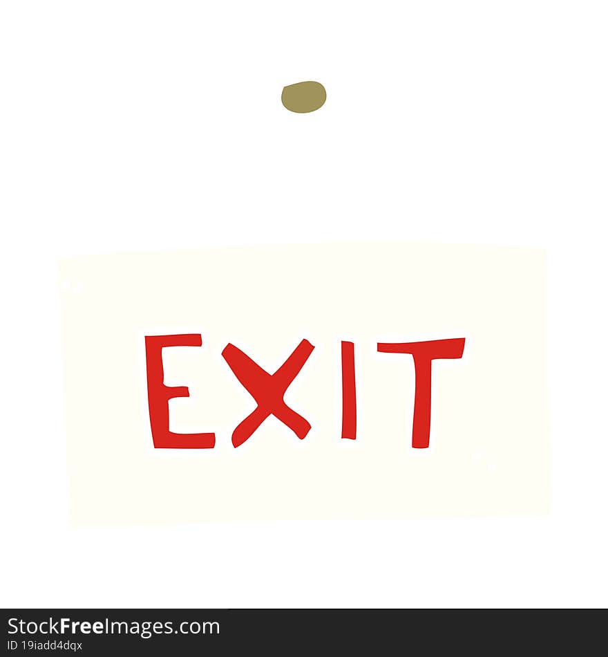 cartoon doodle exit sign