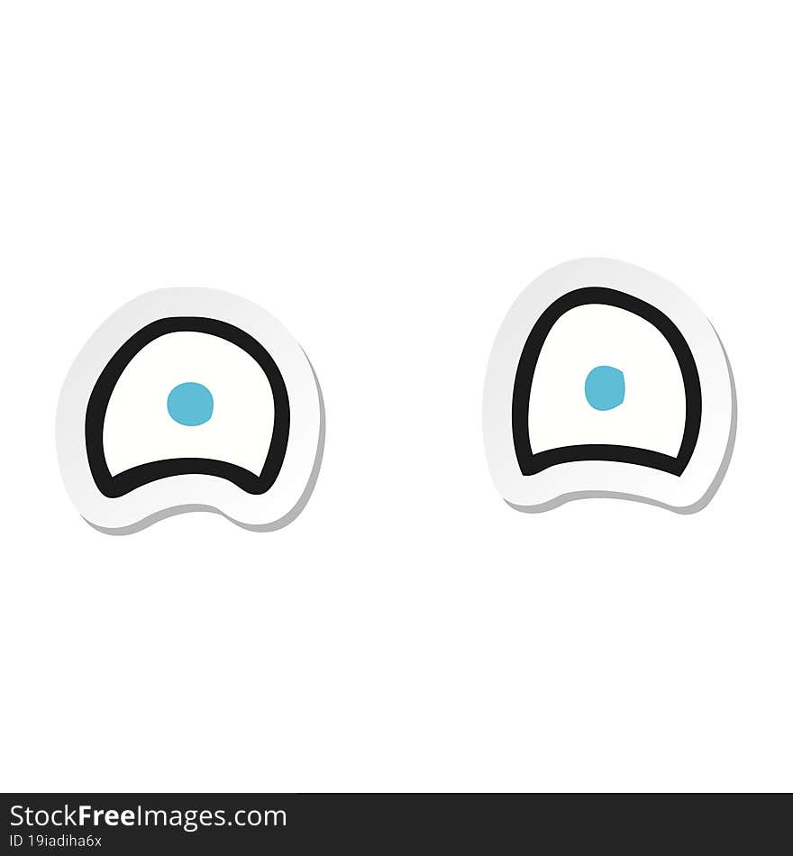 Sticker Of A Simple Cartoon Eyes