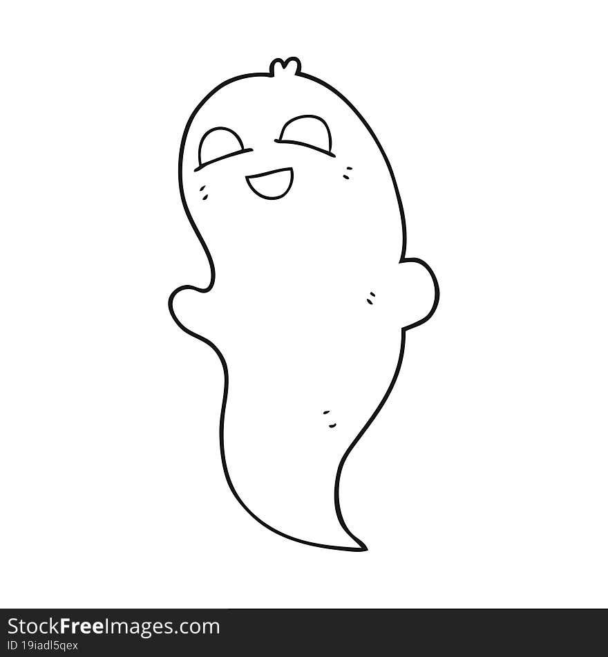 black and white cartoon halloween ghost