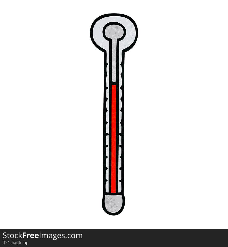 quirky hand drawn cartoon thermometer