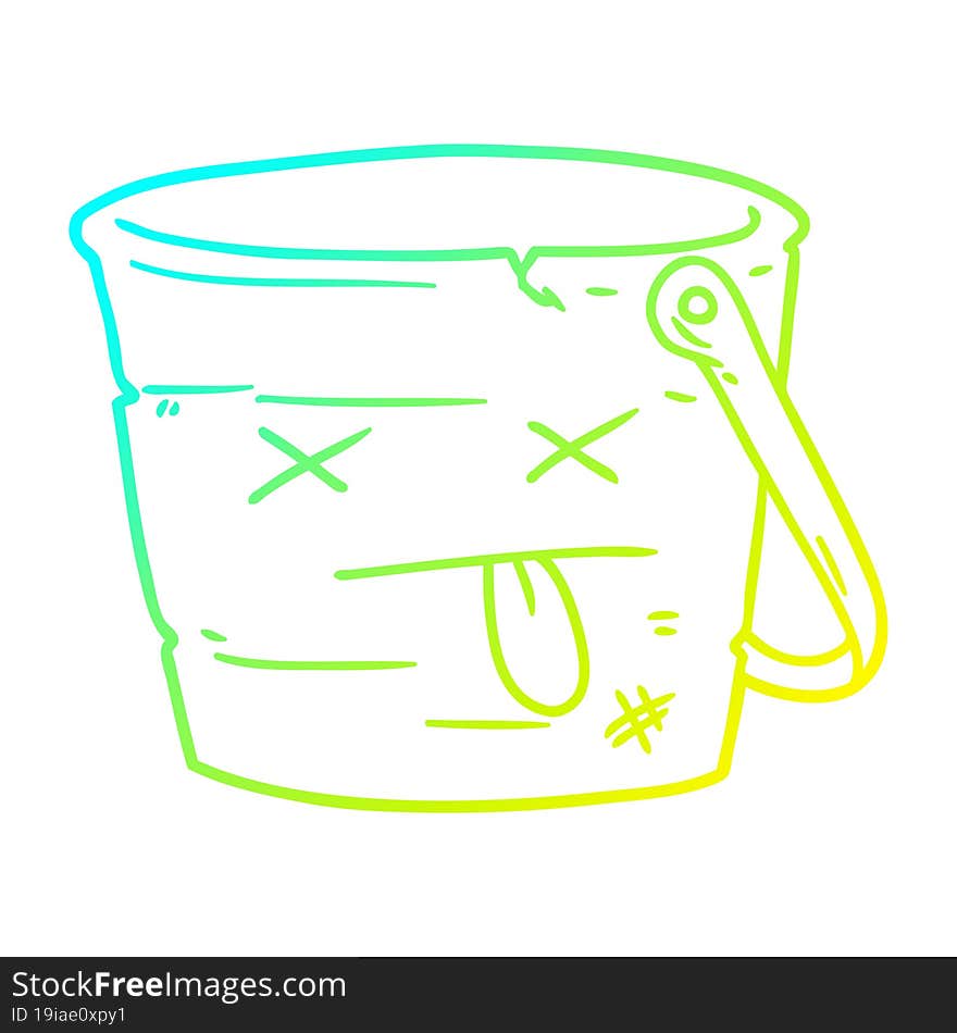 Cold Gradient Line Drawing Kicked The Bucket Cartoon