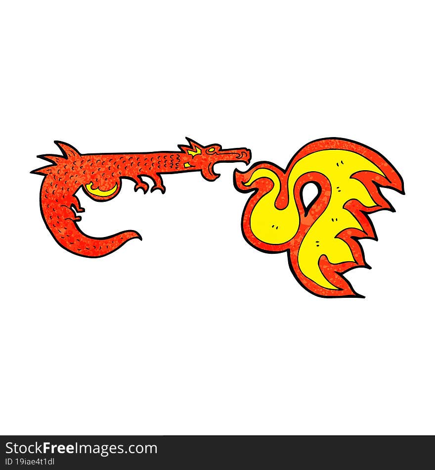 cartoon fire breathing dragon