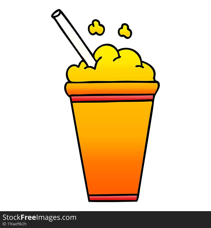 quirky gradient shaded cartoon iced drink