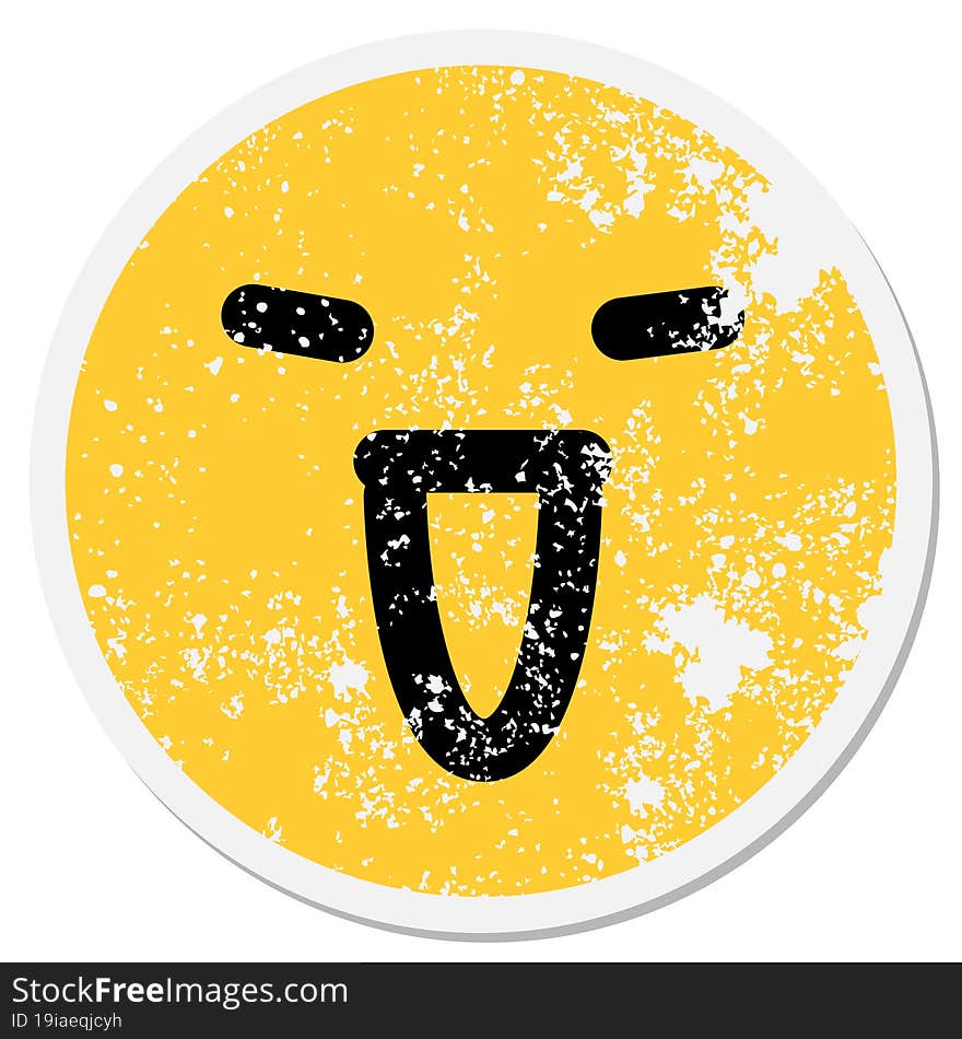 Simple Happy Face Enjoying Circular Sticker