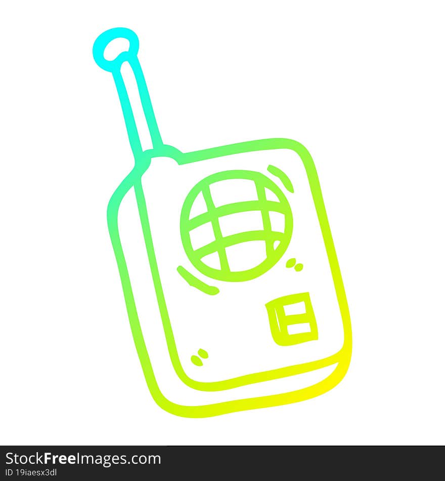 cold gradient line drawing cartoon walkie talkie