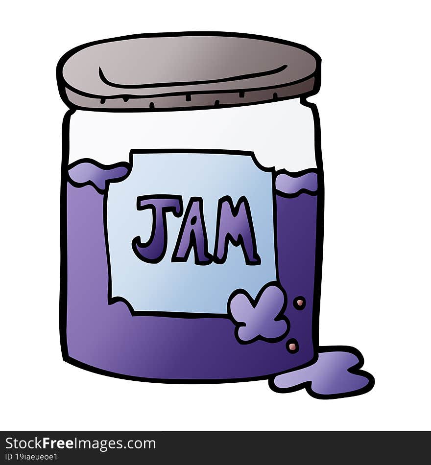 Cartoon Doodle Jam Pot