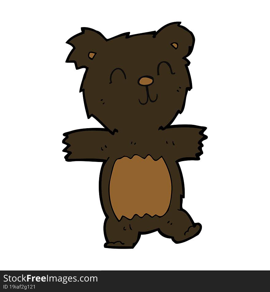 cartoon cute black bear cub