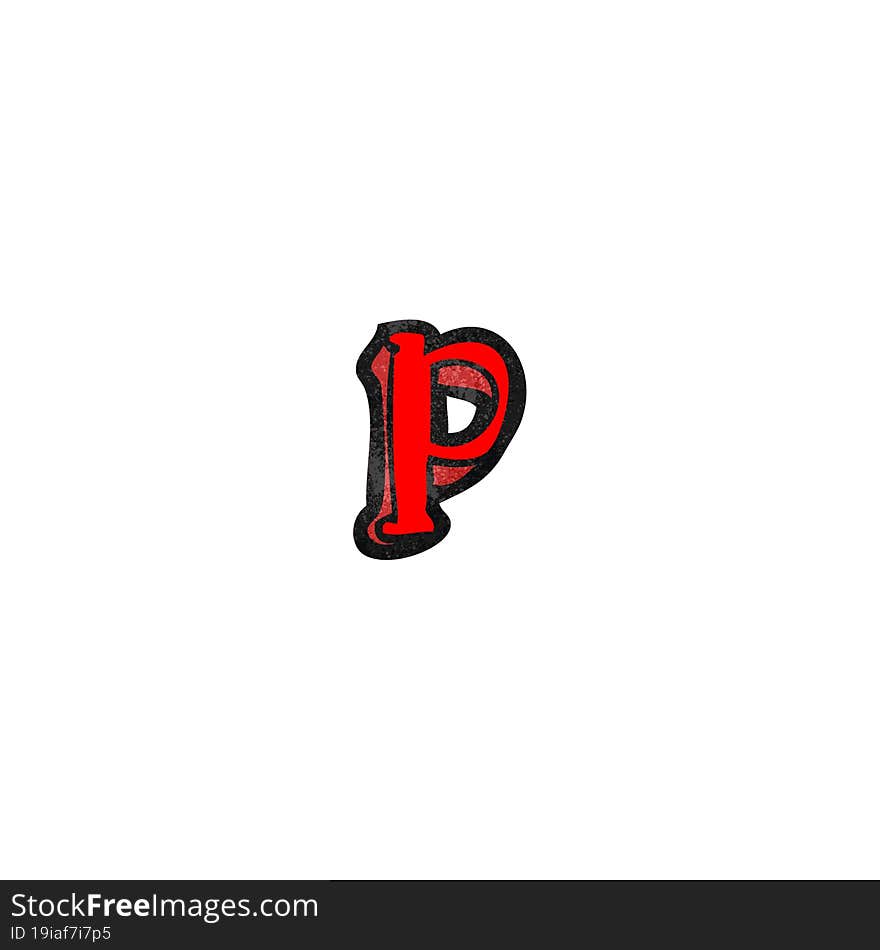 cartoon letter p