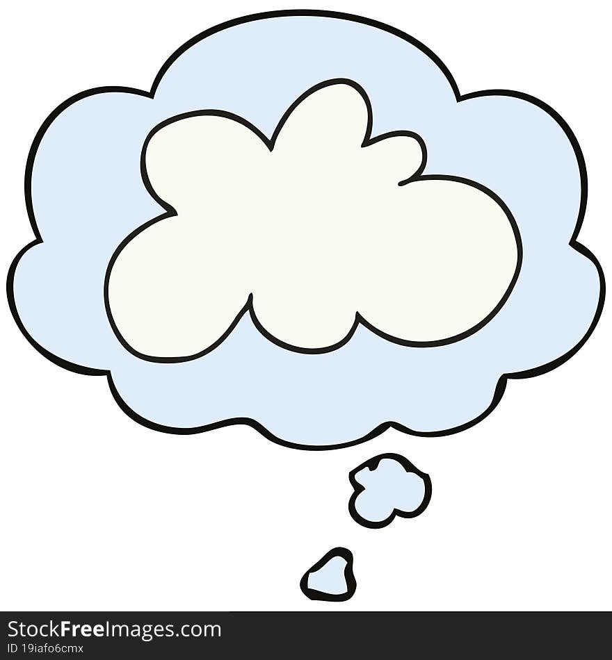 cartoon decorative cloud symbol and thought bubble