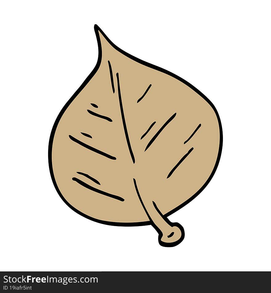 cartoon doodle leaf