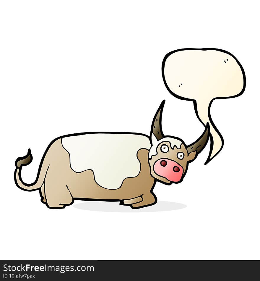 cartoon bull with speech bubble