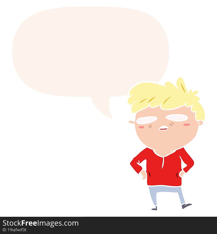 Cartoon Impatient Man And Speech Bubble In Retro Style