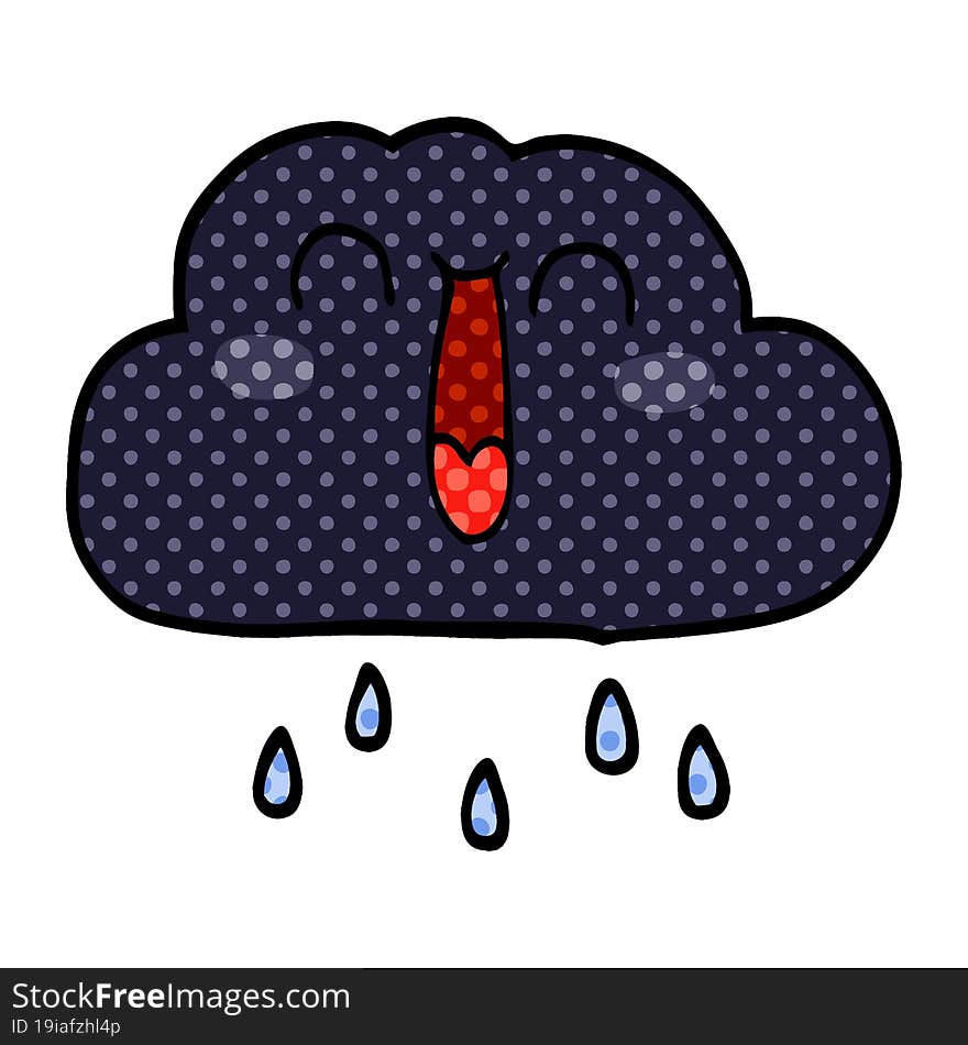 Cartoon Doodle Of A Happy Rain Cloud