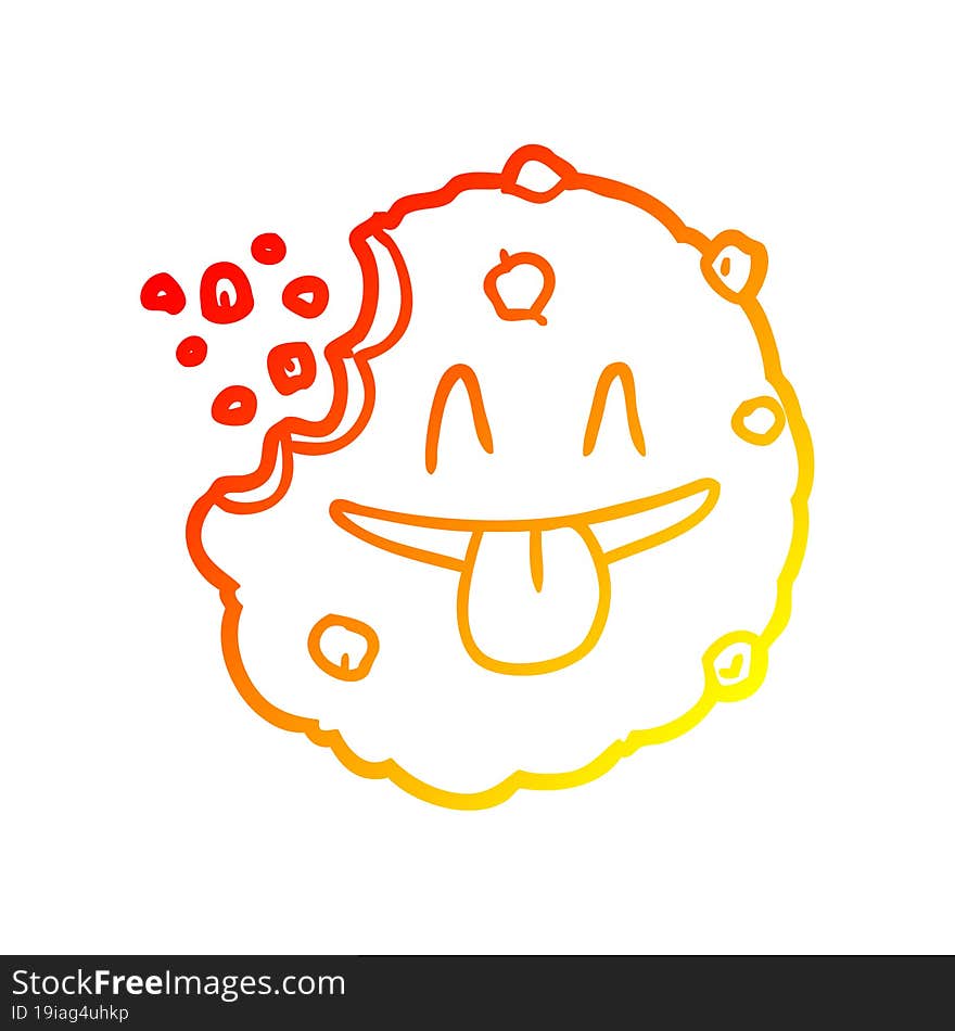 Warm Gradient Line Drawing Cartoon Cookie