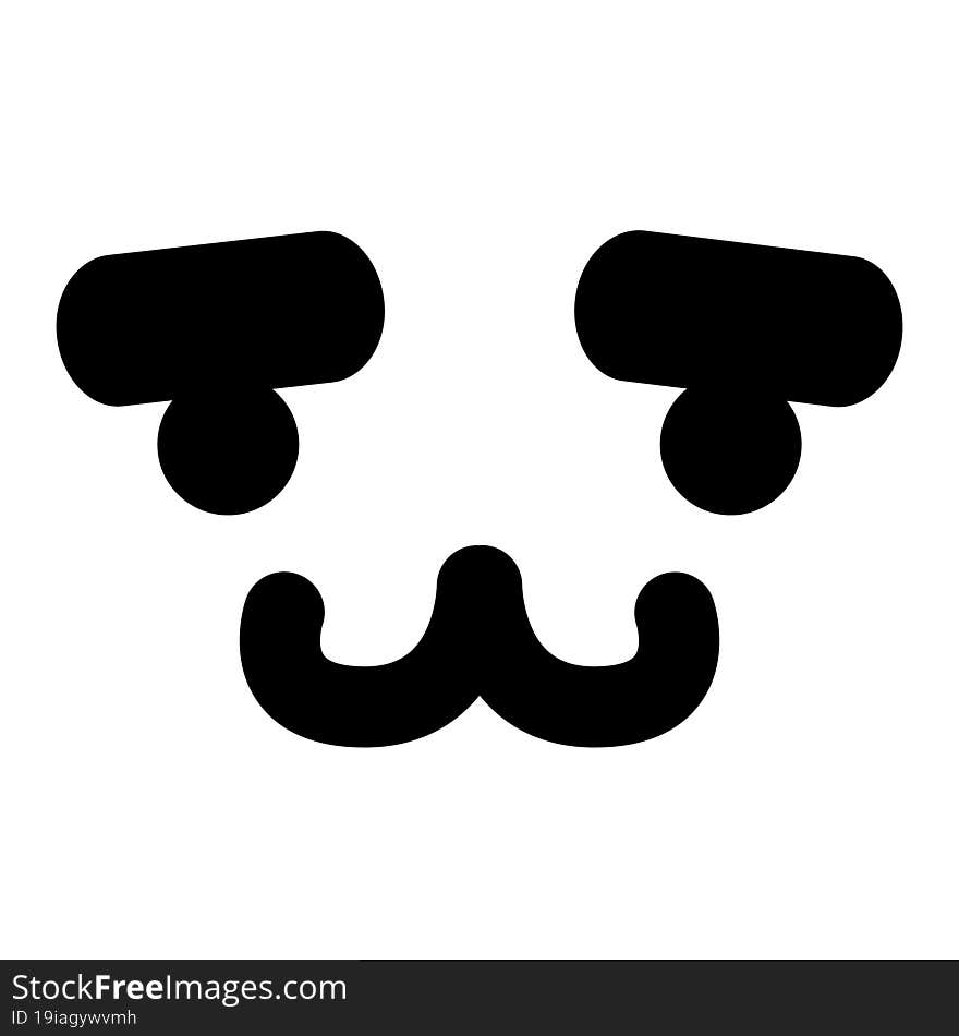 cute animal with eyebrows face icon